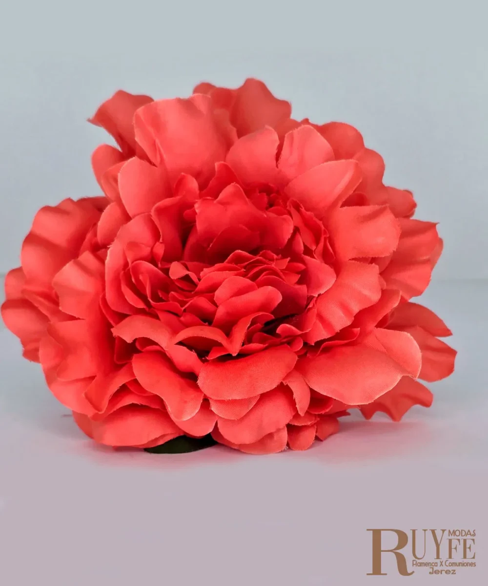 Flor peonia flamenca color Coral