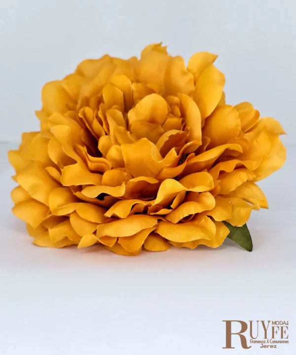 Flor peonia flamenca color Mostaza