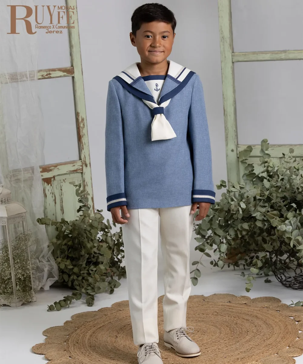 traje comunion marinero celeste