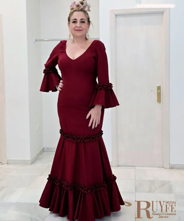 Traje de flamenca Sole color liso