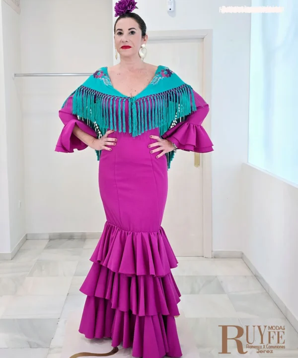 Traje de flamenca Pepa color liso