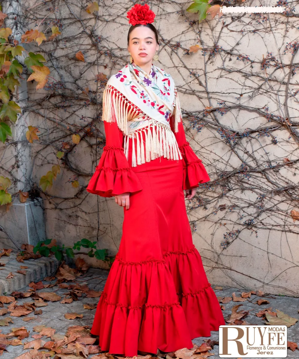 Traje de flamenca Carmen color liso