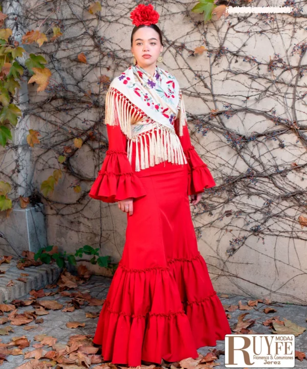 Traje de flamenca Carmen color liso