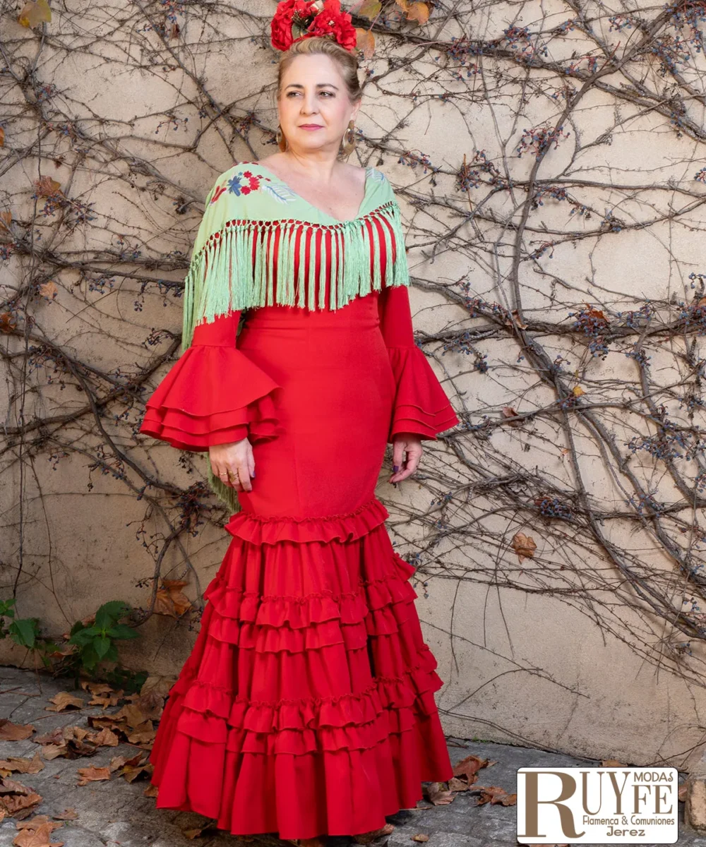 Traje de flamenca Alegría color liso
