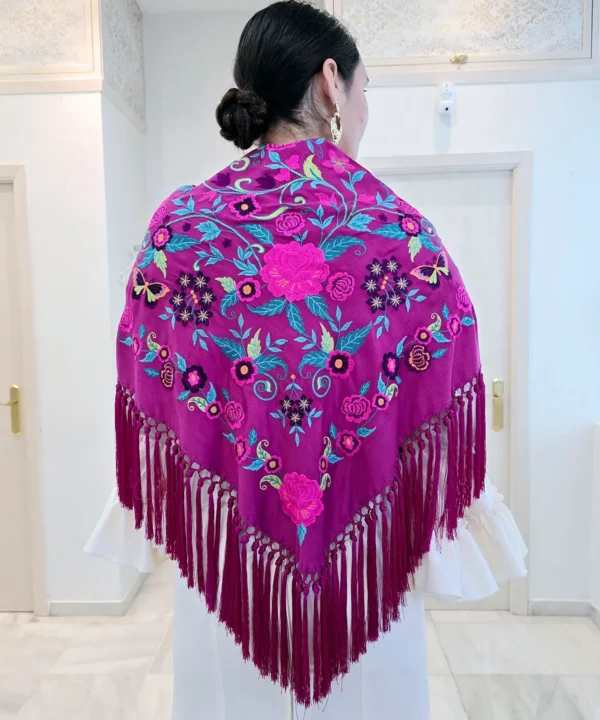 Mantón flamenco buganvilla