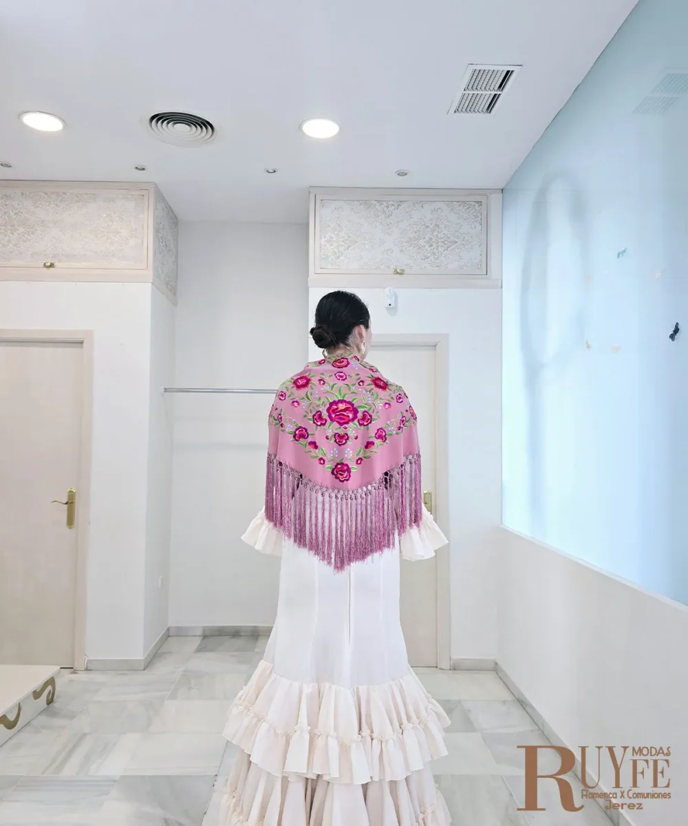 Mantón Camino color rosa - Imagen 2