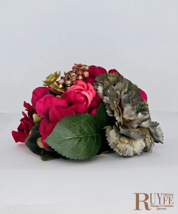 ramillete flamenco fucsia