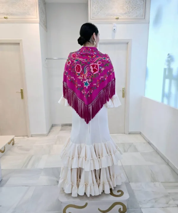 Mantón flamenca Sofia buganvilla