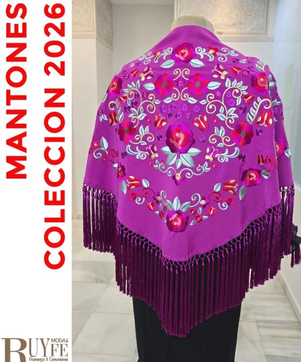Mantón flamenco Buganvilla floral