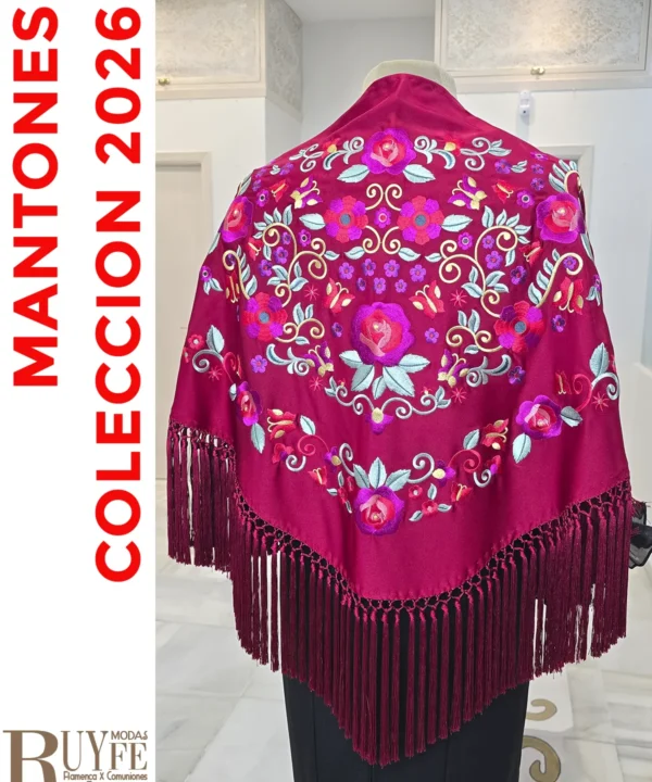 Mantón flamenco Rojo