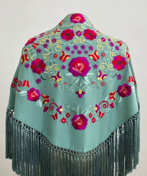 Mantón verde Pastel