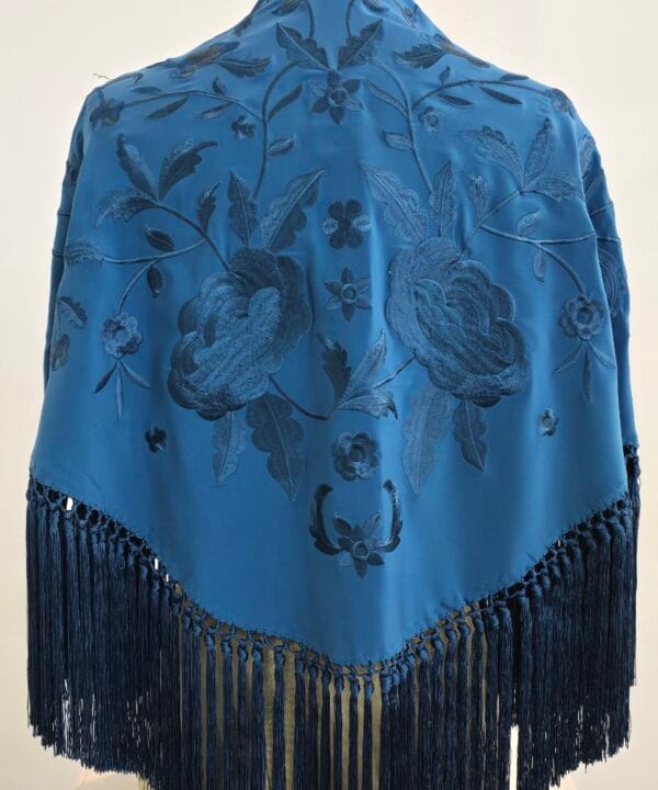 Mantón Sofía Aguamarina monocolor